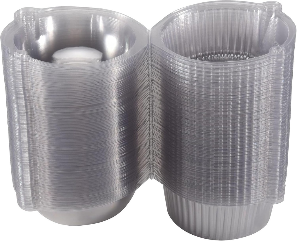 100 Pieces of Transparent Plastic Single Cupcake Cake Box Muffin Dome Holder Box