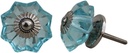 Interior Door Knobs Glass and Metal, Set of 2 (Turquise)