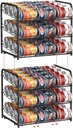 MOOACE Can Rack Organizer for Pantry Stackable, 2 Pack Can Storage Dispenser Holds up to 72 Cans, Great for the Pantry Shelf, Kitchen Cabinet or Counter-top, Canned Food Organizer, Black