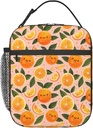 Reusable Orange Slice Lunch Box for Kids Girls Boys Women Adult, Insulated Cute Fun Fruit Lunch Bag,Polyester Cooler Handbags Case for School Picnic Work Travel Outdoor Beach or Hiking