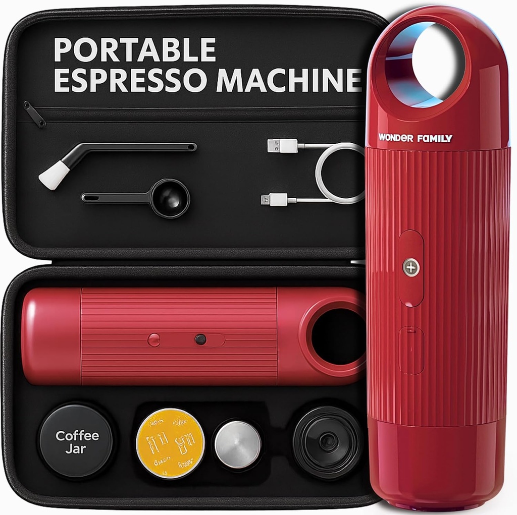 Portable Espresso Machine – Automatic Mini Espresso Maker & Travel 5 Cup Coffee Maker for Camping – Small Expresso Coffee Machine for Grounds & Pods – Cafetera Espresso, Cafeteras Eléctricas Modernas