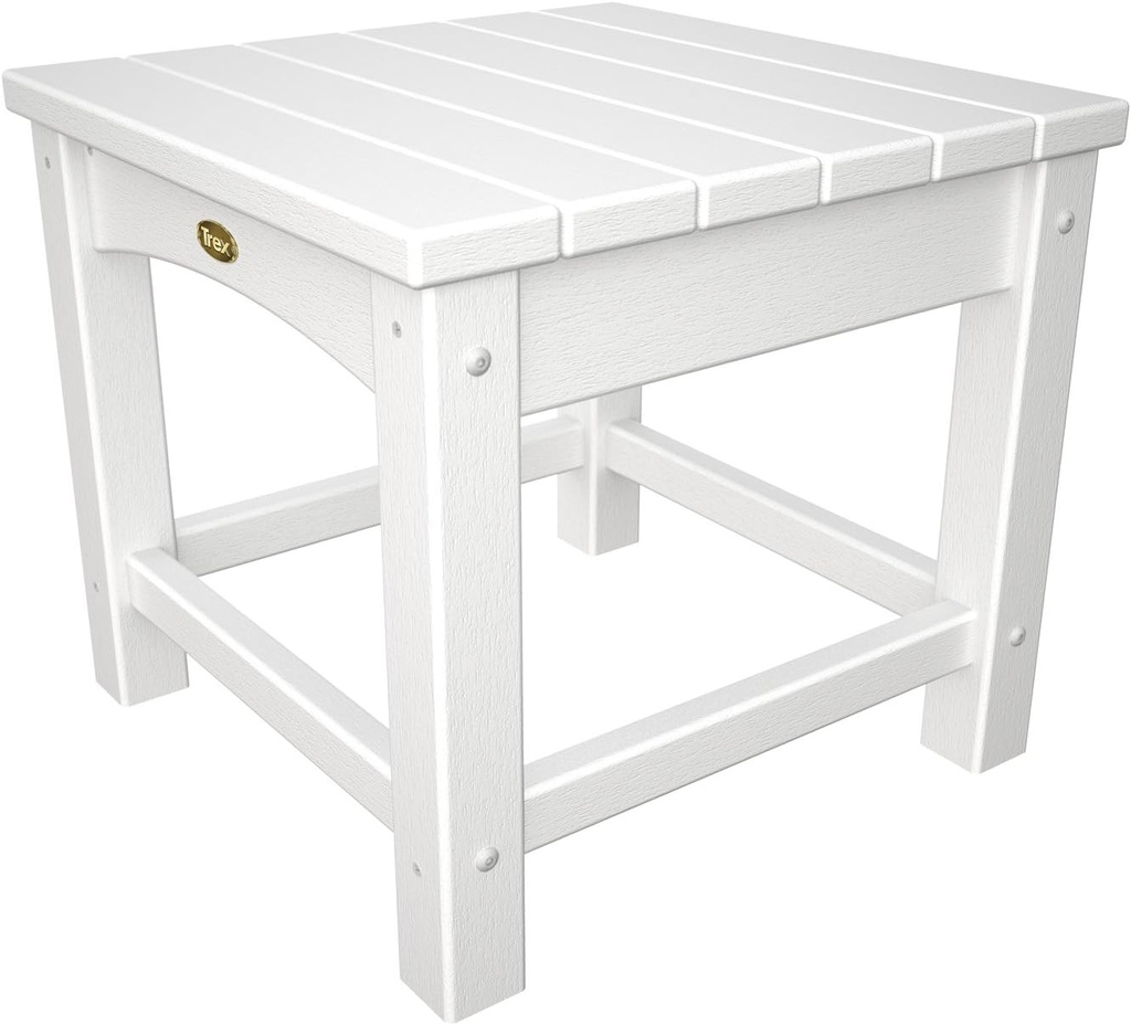 Trex Outdoor Furniture Rockport Club 18-Inch Side Table, Classic White