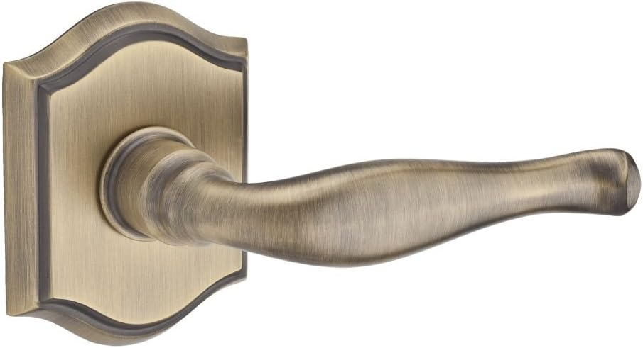 Baldwin HDDECLTAR049 Reserve Half Dummy Decorative with Traditional Arch Rose, Matte Brass & Black Finish, Left Hand