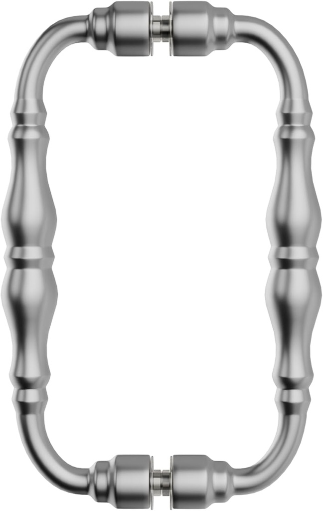 BRIXWELL Shower Door Handle Back to Back Mount Brass Material, Satin Finish, 6" CTC for 3/16" to 1/2" Glass with 3/8" or 1/2" Hole Installation for Frameless Shower Doors and Glass Enclosures.
