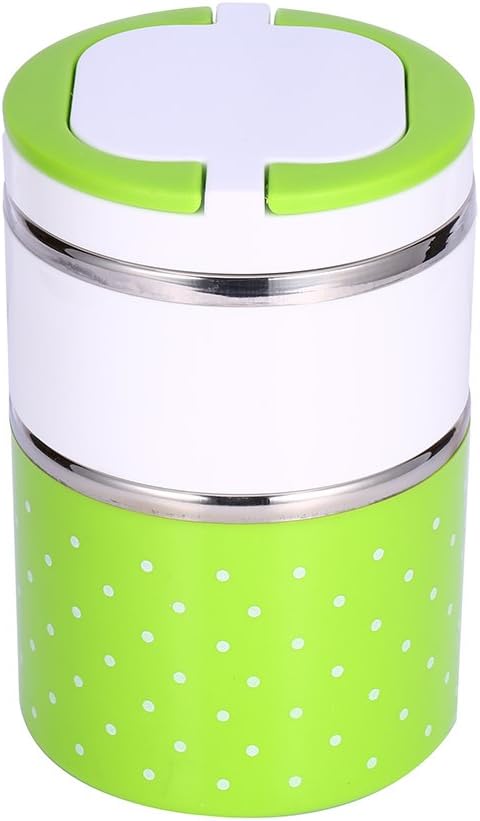 2 Layer Stainless Steel Insulation Thermal Lunch Box Food Container Hot Double Handles