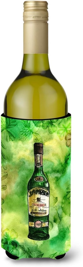 Caroline's Treasures BB5765LITERK Irish Whiskey Bottle Wine Bottle Hugger Bottle Cooler Sleeve Hugger Machine Washable Collapsible Insulator Beverage Insulated Holder