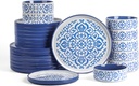 Stone Lain Tropea 24-Piece Dinnerware Set Stoneware, Blue