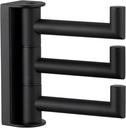 Angle Simple Swivel Towel Hook 3 Arms, SUS 304 Stainless Steel Foldable Bathroom Robe Towel Hook, Wall Coat Holder, Matte Black