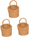 Cabilock 3pcs Woven Hanging Basket for Kitchen Storage Wall Decor for Garlic Ginger and Produce Stylish Farmhouse Design for Easy Access and Air Circulation