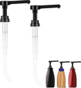 Hushee 2 Pcs Coffee Syrup Pump Sauce Pump Dispenser for 64 oz Syrup Bottles Reusable Sauce Pumps Coffee Dispenser Multifunctional Sugar Pumps for Chocolate Caramel Vanilla Mocha Sauces(Black)