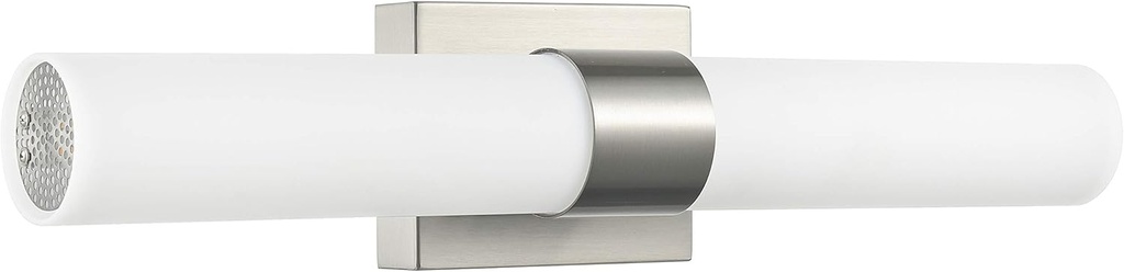 Linea di Liara Perpetua Modern LED Bathroom Vanity Light Bar 22 Inch Brushed Nickel Bathroom Light Fixtures Over Mirror and Over Sink, Dimmable White Frosted Glass Shade, UL Listed