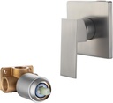 Wall Mount Bathroom Shower Valve Single Handle Shower Valves Mixer Hot and Cold Mixer Single Function Shower Handle Valve Trim Kit 4.3 Inch Cover Plate, Brushed Nickel