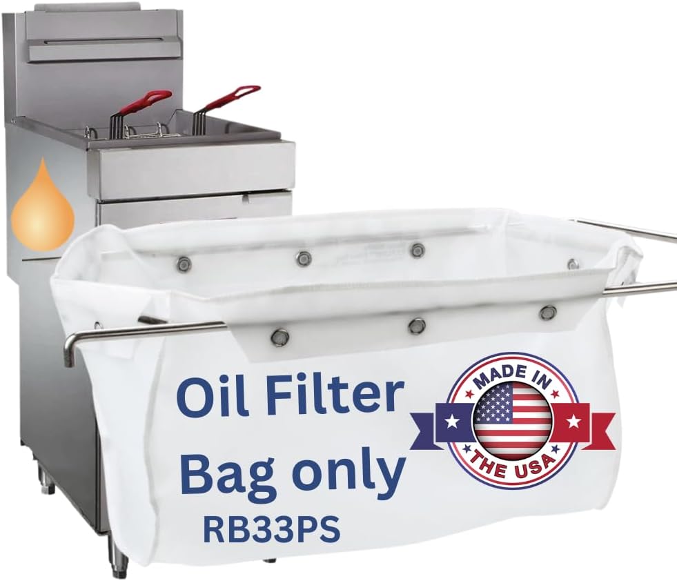 MirOil RB33PS Fryer Filter Bag, EZ Flow Oil Filter Bag, Polish & Extends Life of Hot & Cold Cooking Oil, Maintain Quality & Taste of Fried Foods, Reduce Contaminants for Fryers (Frame Sold Seperately)