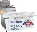 MirOil RB33PS Fryer Filter Bag, EZ Flow Oil Filter Bag, Polish & Extends Life of Hot & Cold Cooking Oil, Maintain Quality & Taste of Fried Foods, Reduce Contaminants for Fryers (Frame Sold Seperately)