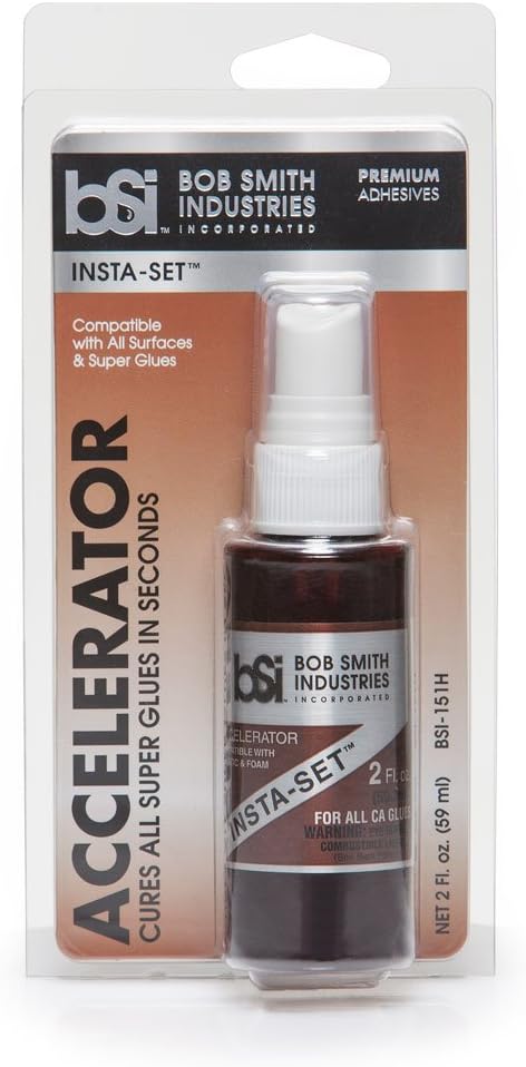 Bob Smith Industries BSI-151H Insta-Set™ CA Glue Accelerator - Fast Acting Cyanoacrylate Activator Spray for Super Glue - Modeling, Crafting, Plastic & Wood Repair - Strawberry Scent (2 oz)