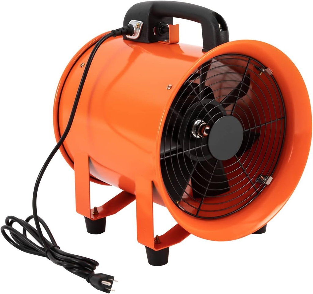 Utility Blower Fan, 10 Inch 320W Industrial Extractor Fan Blower Portable Ventilator Air Mover With 5M/16FT Duct Hose For Exhausting & Ventilating At Homes, Factories, Warehouses