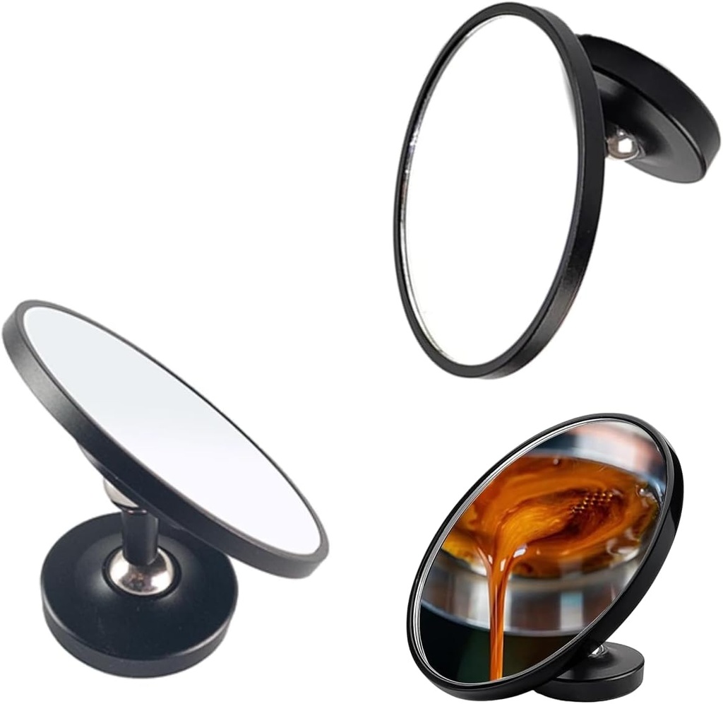 MakeCafe Espresso Shot Mirror for Bottomless Portafilter – Adjustable and Magnetic Accessory for the Tray – Coffee Machine Accessories – Barista Tools-Reflective Mirror to Monitor Shots – (Black)