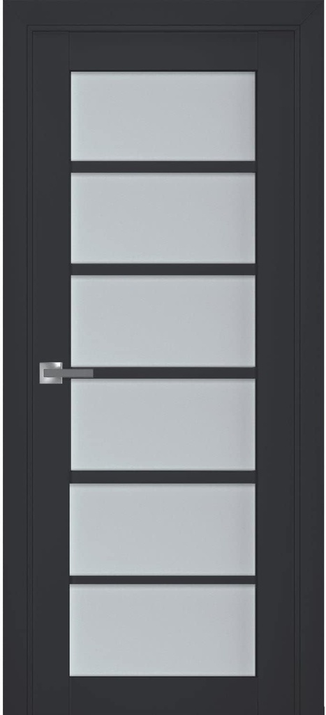 Sartodoors VEREGIO 7602 | 36 x 80 | Antracite Interior Single Swing Door with Frosted Glass | Solid Wood Door in Modern French Style | Hardware Included