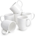 Sweese 21 Oz Large Mug Set, Porcelain Stackable Mugs Sets of 6, Coffee Cups with Handle for Coffee, Tea and Mulled Drinks, White