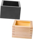 2pcs Japanese Wooden Square Box for Sake Cups Small and Natural Wood Finish for Sushi Shops and Home Use
