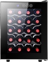 20 Bottle Wine Cooler Refrigerator, Freestanding Compressor Wine Chiller, Beverage Wine Fridge with Digital Temperature Control & Glass Door for Red White Wine, Champagne, Beer