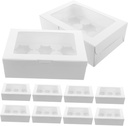 DECHOUS 10pcs Window Cupcake Boxes Pastry Boxes Paper Bakery for Fresh Baking Goods