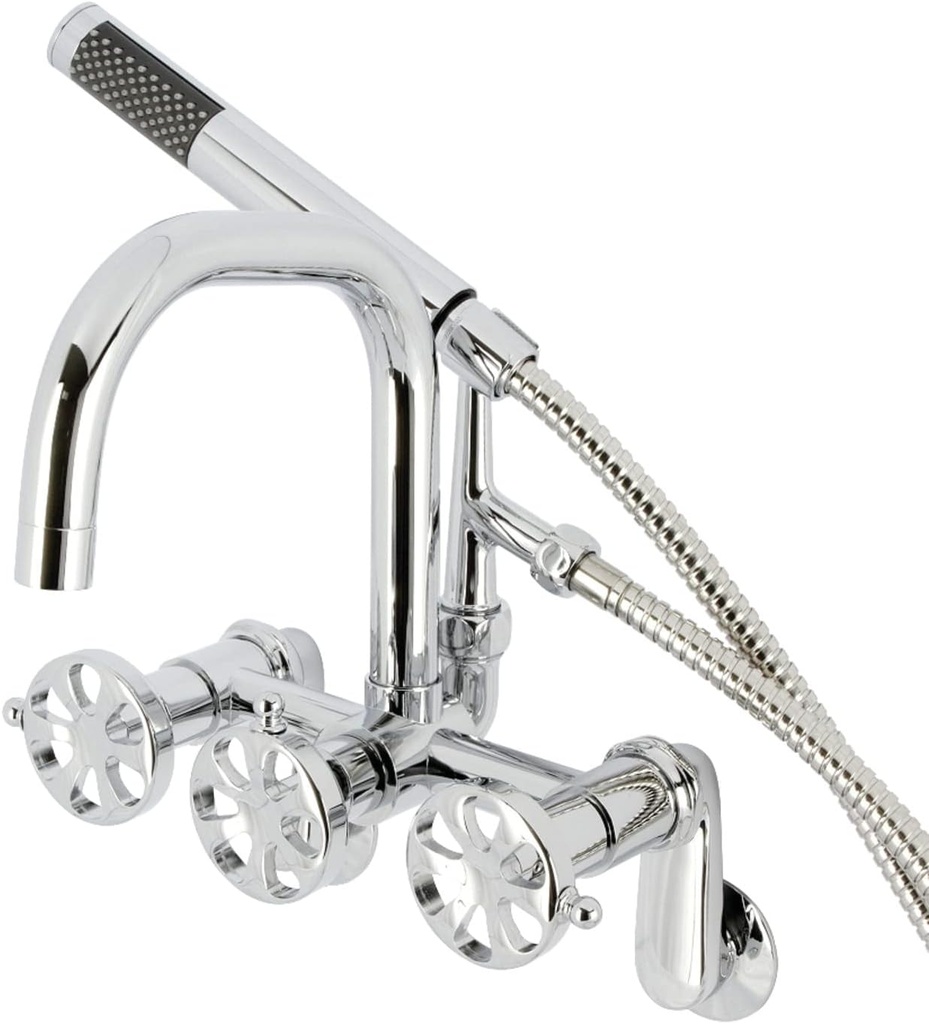 Kingston Brass AE8451RX Belknap Wall Mount Clawfoot Tub Faucet, Polished Chrome
