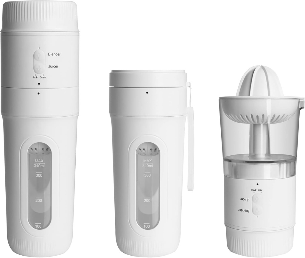 CLIVIA Portable Blender,3 in 1 Fresh Juice Blender,Personal Blender for Shakes and Smoothies,12oz Juicer Cup with 4 Blades