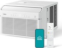 Midea 8,000 BTU Smart Inverter Air Conditioner Window Unit with Heat and Dehumidifier – Cools up to 350 Sq. Ft., Energy Star Rated, Quiet Operation, Electronic Controls, Remote Control, White