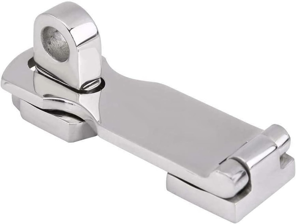 Stainless Steel 316 Heavy Duty Door Hasp with Turning Padlock Eye Mount 3" x 1"