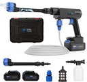 Cordless Pressure Washer,1200PSI Portable Pressure Washer with 2 Rechargeable 20000mAH Battery Power Washer,6 Modes Ajustable Light Duty Tools 6-in-1 Nozzle for Car/Fence/Garden/Floor/Yards