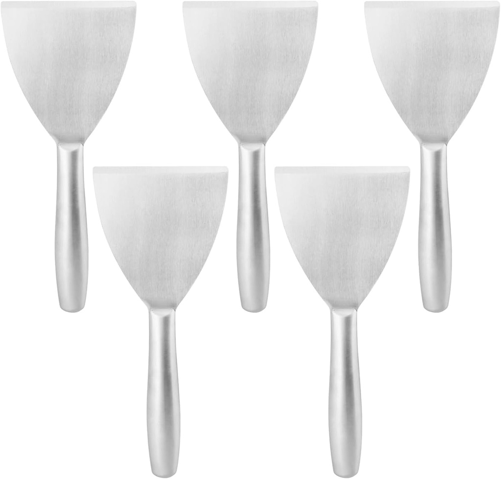 5 Pack 4 Inch Putty Knife Scraper, Putty Knife Set, Stainless Steel Putty Knife, Wallpaper Scraper Paint Scraper Tool for Spreading Drywall Spackle, Plasterboard Mud, Scraping Paint, by GENHAKON