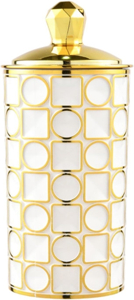 Food Storage Canister Sealed Storage Tank Airtight Utensils with Lids Gifts Storage Jar Coffee Bean Storage for Flour Sugar, White Gold, L