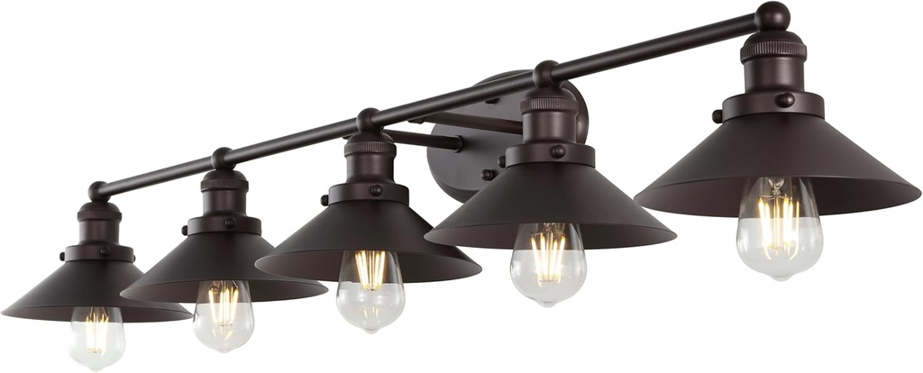 JONATHAN Y JYL7905A July 46" 5-Light Metal Vanity Light Contemporary, Transitional, Living Room, Dining Room, Bedroom, Bathroom, Oil Rubbed Bronze