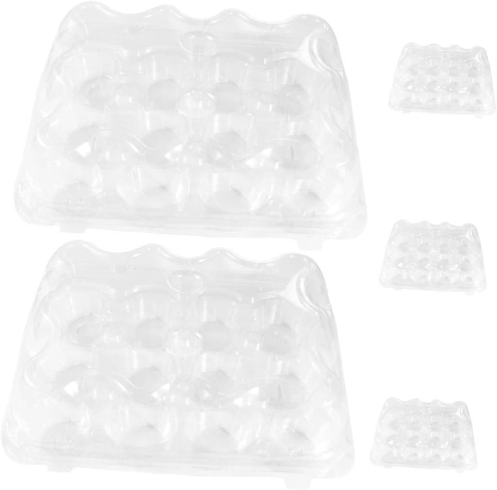 5pcs Cupcake Holder Window Multi-grid Cupcake Box Bakery Carrier Boxes Recyclable Plastic for Display