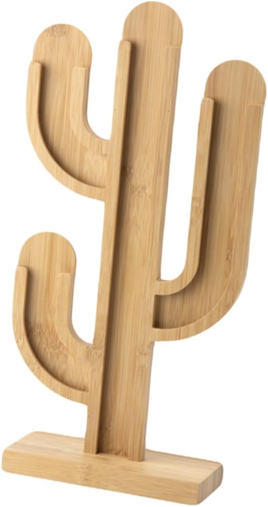 Bamboo Cactus Coffee Holder Organizer Bamboo Coffee Stand for Kitchen and Home Use Stylish Desktop Storage Solution