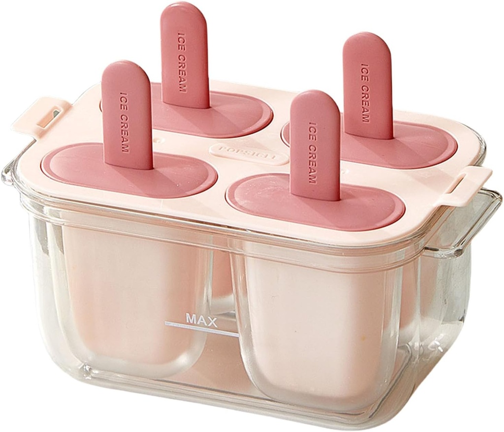 Ice Cream Maker Mold With Stick Food Grade Silicone Homemade Popsicles Double Layer Ice Cubes Tray Kitchen Tool