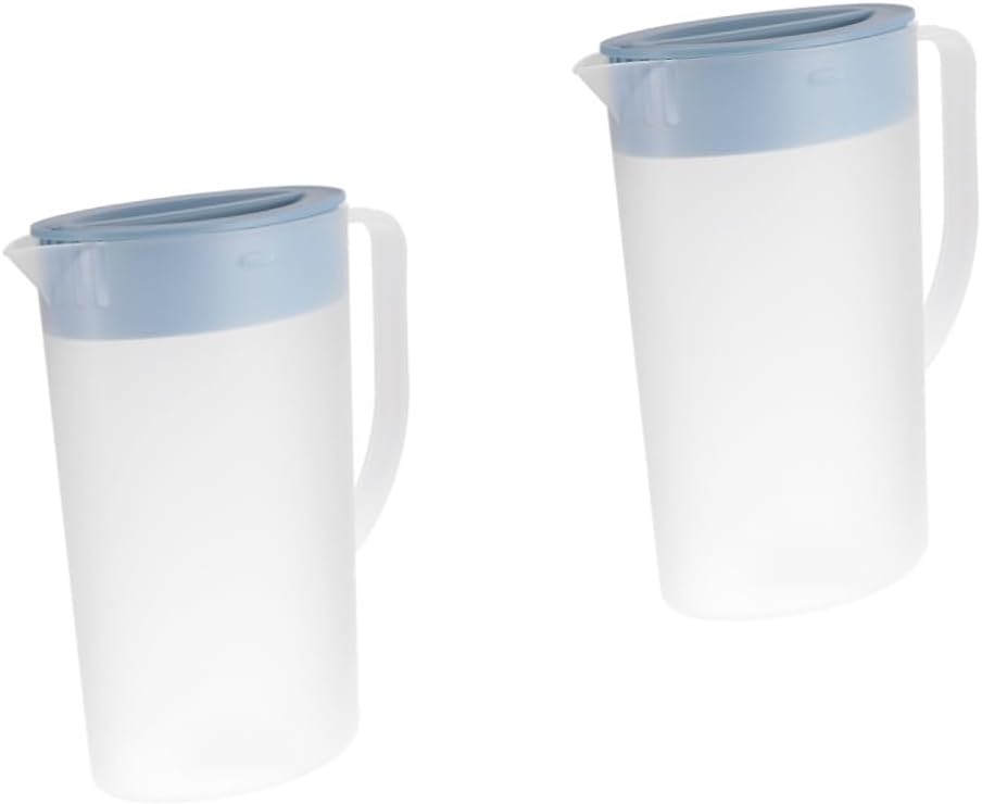 NOLITOY 2pcs 3 Quart Pitcher Fridge Water Jug Clear Water Pitcher with Lid Juice Pot 1 Gallon Coffee Containers Water Kettle Terrarium Tea Kettle Water Pitcher with Scale Lemon Glass