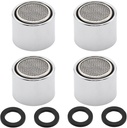 Pine & Linen 4 Pack 55/64 inch/22mm Durable Water-conserving Filter, Kitchen Sink Aerator Replacement Parts Brass Shell Gasket, faucet Aerator for Bathroom/Kitchen