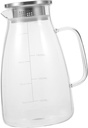 Large Capacity High Borosilicate Glass Water Pitcher for Fridge Transparent Cold Tea Jug with Measurement Scale Thickened Juice and Ice Tea Carafe for Home and Parties