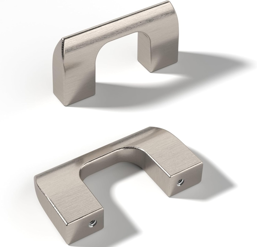 | 10 Pack Brushed Nickel 1-1/4 Inch Hole Center | Solid Metal Cabinet Knobs Bathroom Home Decor Drawer Pulls | Stainless Metal Kitchen Cabinet Knobs | Etna Collection