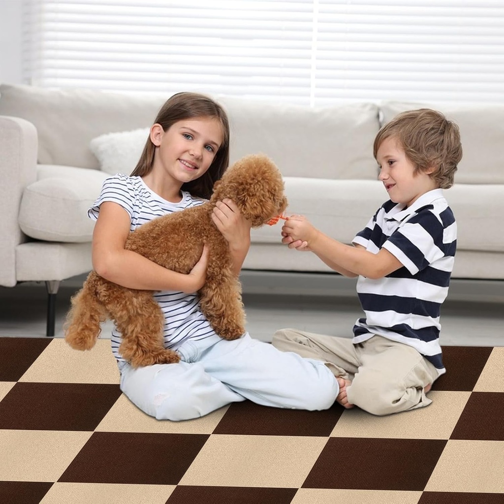 Carpet Tile 12” X 12” Self Adhesive Carpet Floor Tiles Anti-Slip Reusable Carpet Squares Peel and Stick Carpet Floor Tile Easy Install DIY for Bedroom Living Room(10 Pcs)