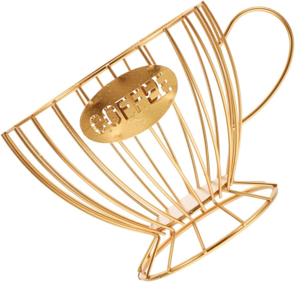 Homoyoyo Storage Basket Coffee Pod Holder Fruit Snack Organizer Elegant Iron Design