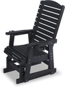 Poly Lumber Patio Glider for One Person, with Cup Holders, High Backrest and Deep Contoured Seat, HIPS Material, All-Weather Resistant, Heavy Duty 700 Pounds (Black)