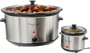 MegaChef 8 Quart Slow Cooker with Mini 0.6 Quart Warmer