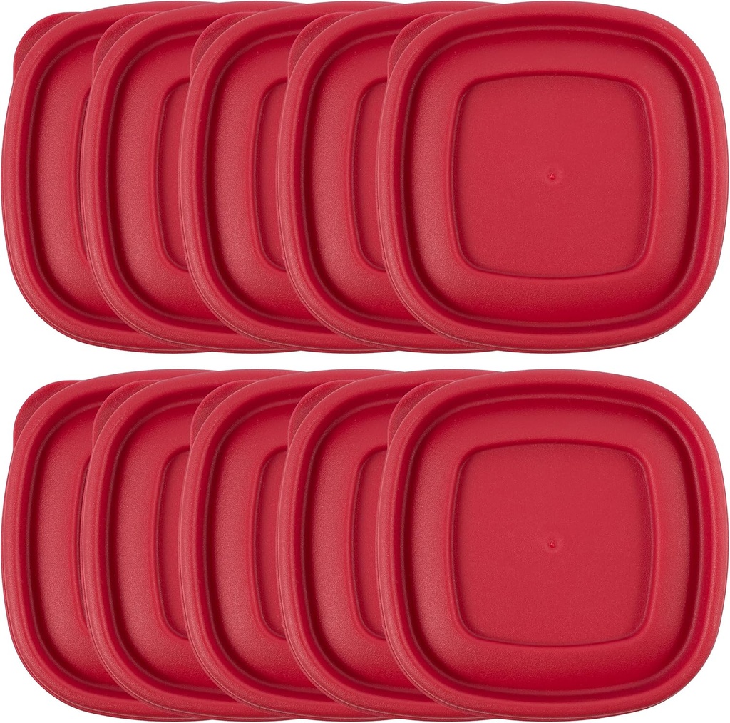 Replacement Lids for Rubbermaid Food Storage Containers - Fits 1.25-Cup and 2-Cup Sizes, BPA-Free & Leak-Resistant (10-Pack) (Red)
