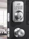Keyless Entry Door Lock with 2 Knobs, Zowill DK01K Keypad Door Lock with Handle, One Time Code, IP54 Waterproof, Easy Installation - Satin Nickel