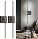 Battery Operated Wall Sconces Set of 2, Battery Wall Sconce with Remote Control,350°Rotate, LED Rechargeable Sconces,3000K-6000K Wireless Wall Light for Bedroom, Living Room, Hallway (Black,28Inch)