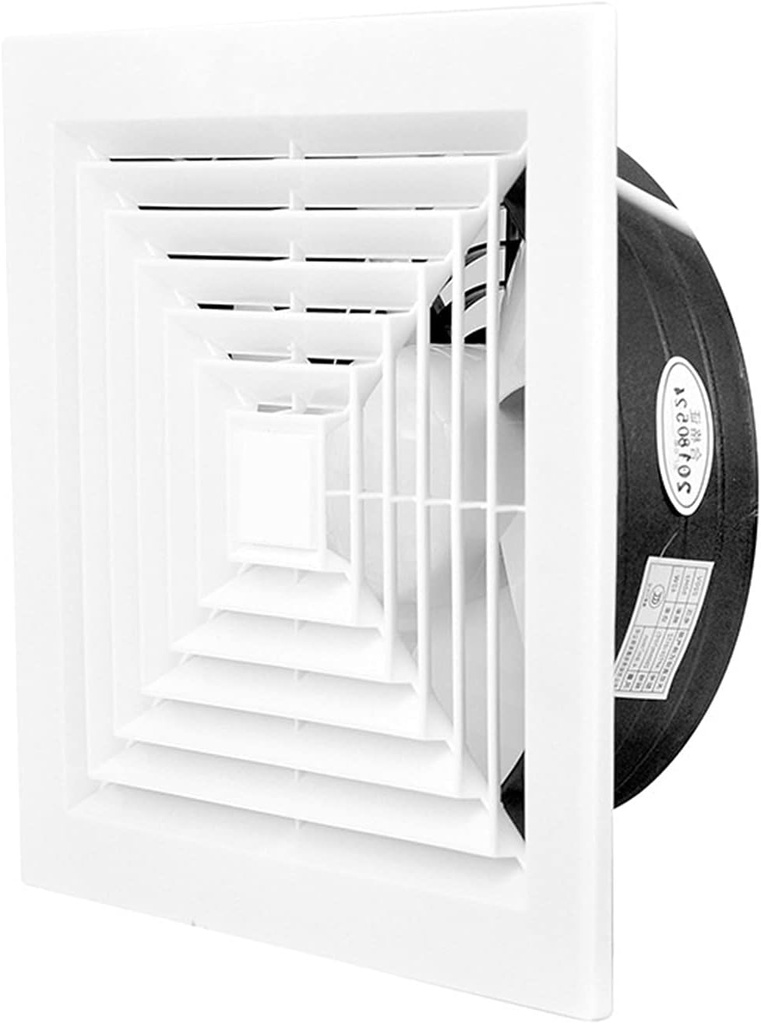 exhaust fan 8/10/ 12inch Powerful Mobile Extractor Extractor Exhaust Fan Square Fan with grille for Kitchen WC Ventilation Fan (Size : 10inch)