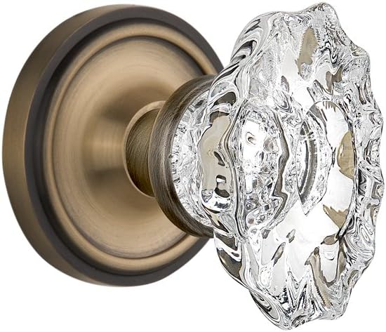 Nostalgic Warehouse Classic Rosette with Chateau Door Knob, Single Dummy, Antique Brass (713714)